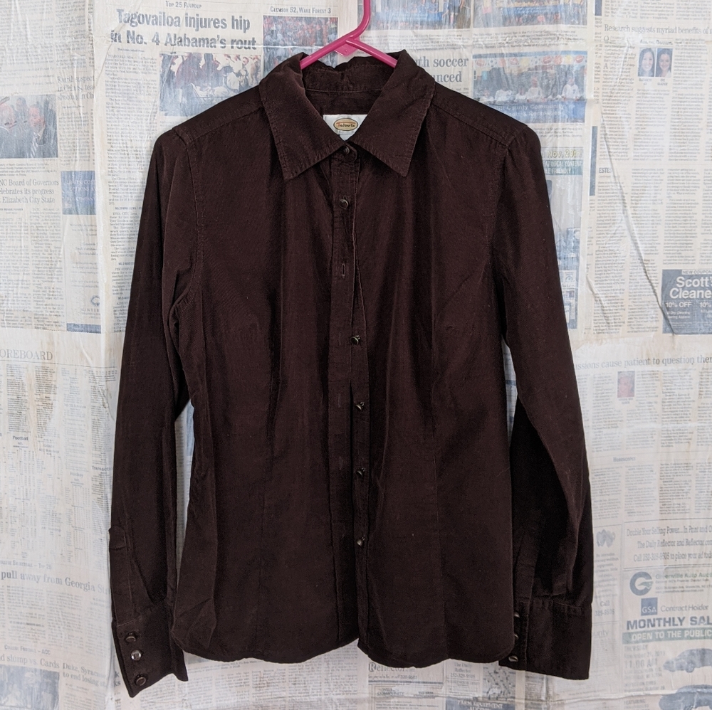 Talbots Brown Corduroy button down